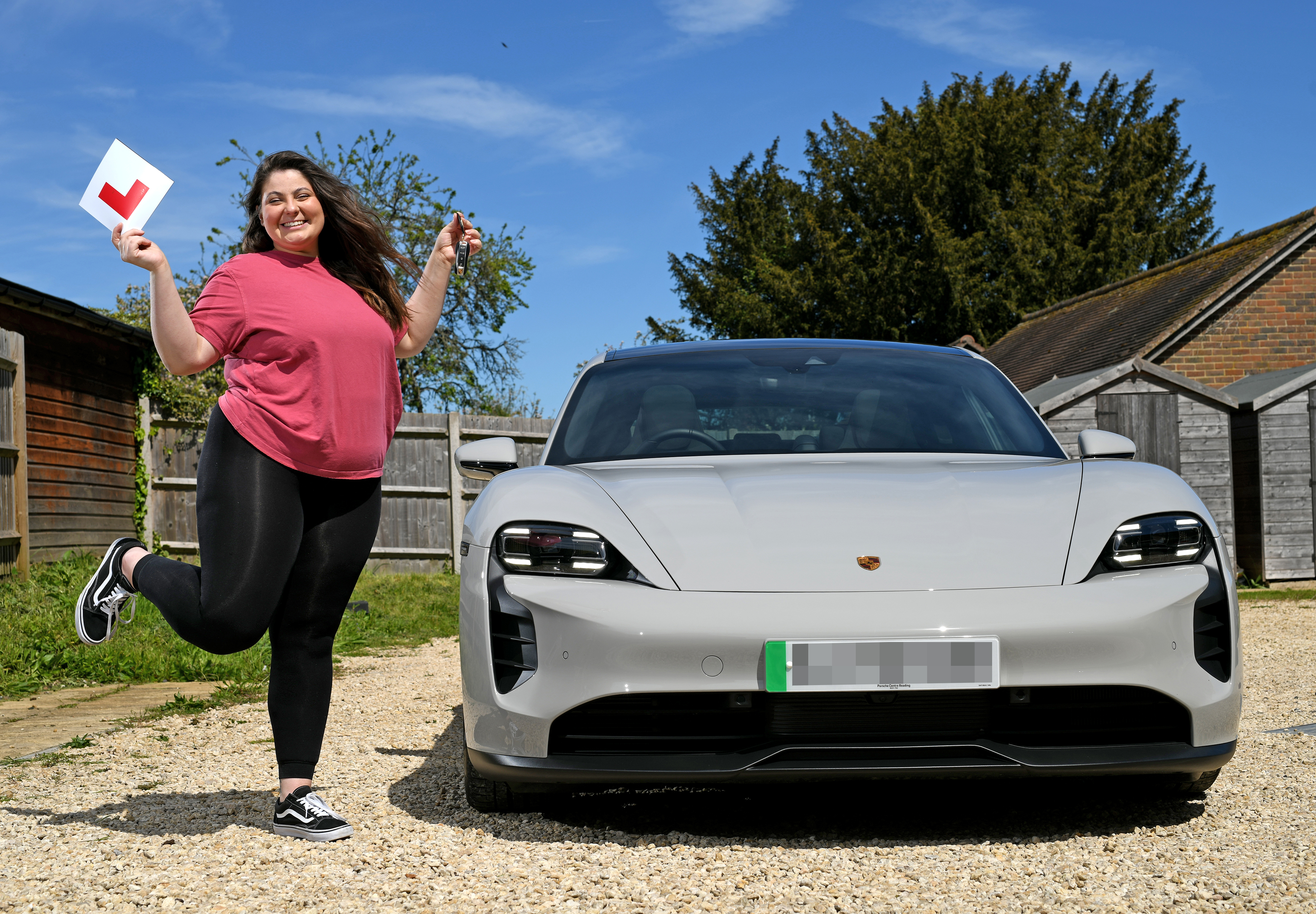 The lucky winner says she never expected her first car to be a Porsche