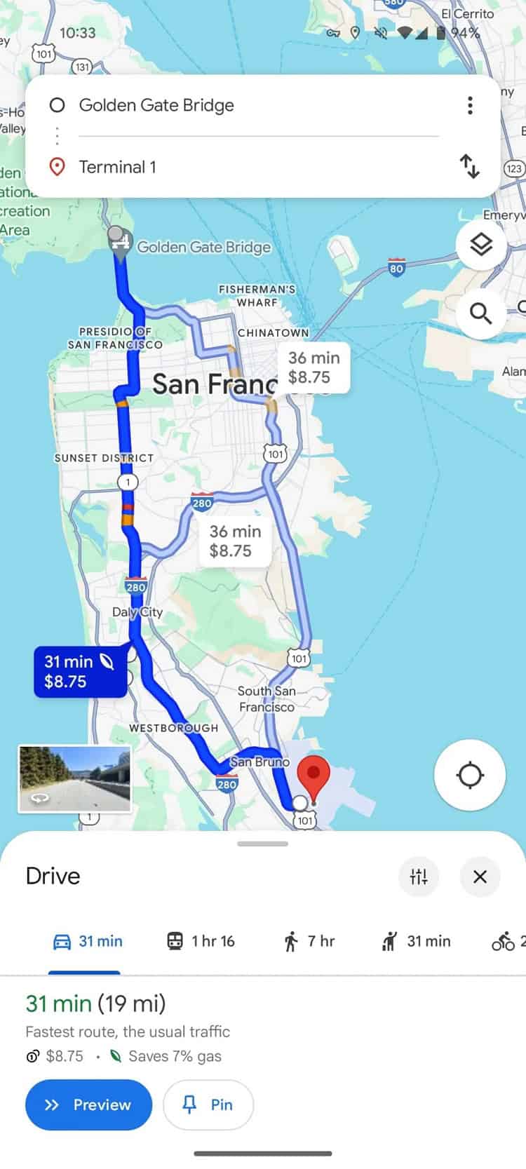 New Floating directions on Google Maps.