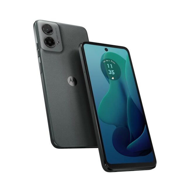 Rear and front view of the Motorola Moto G 5G smartphone