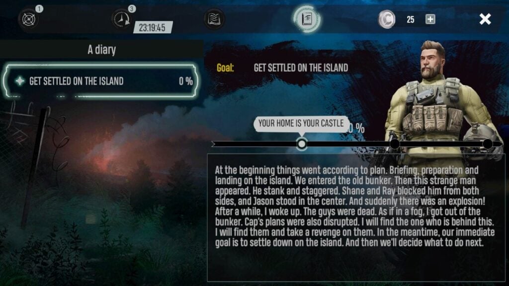 The player's in-game diary in Dead God Land: Survival Games.