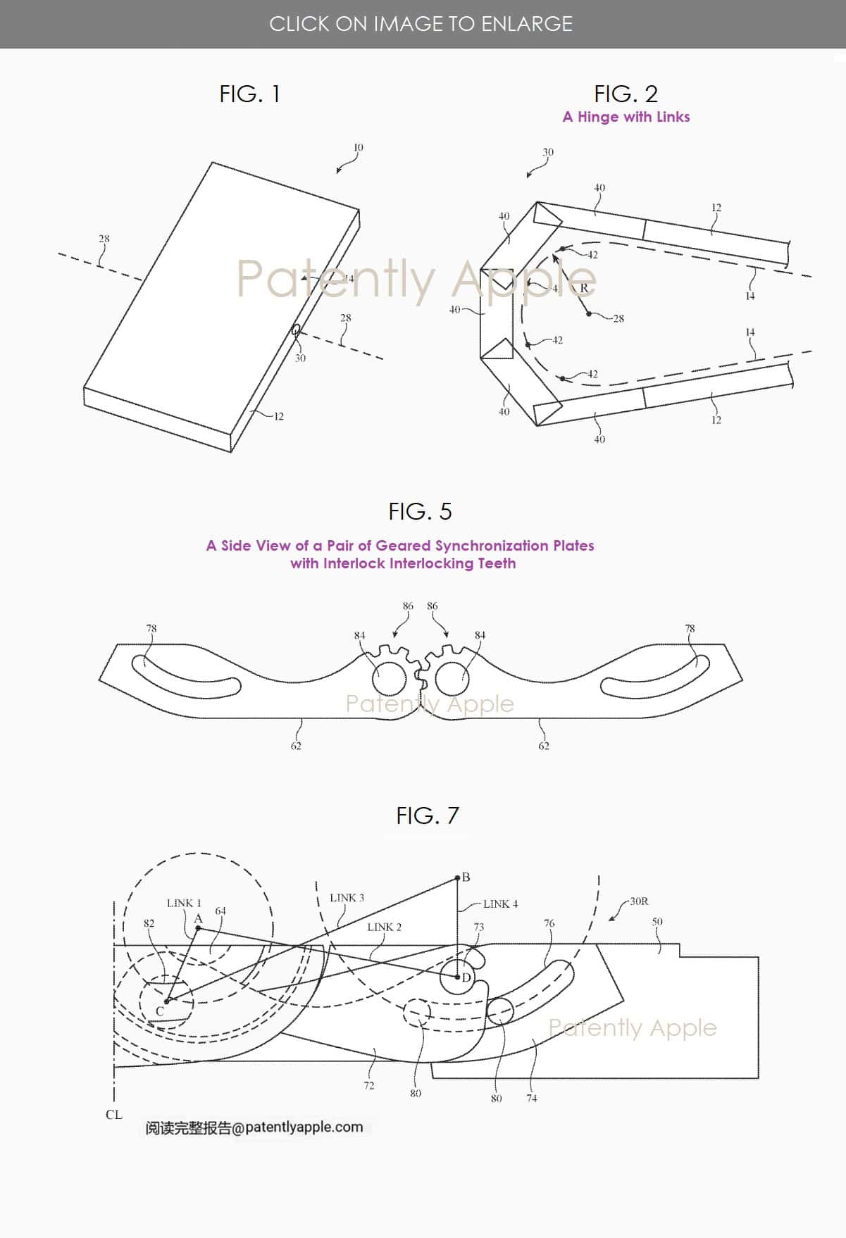 Apple foldable iphone hinge patent