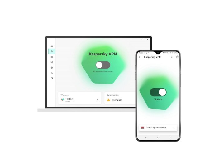 Kaspersky VPN Secure Connection tool on mobile and desktop.
