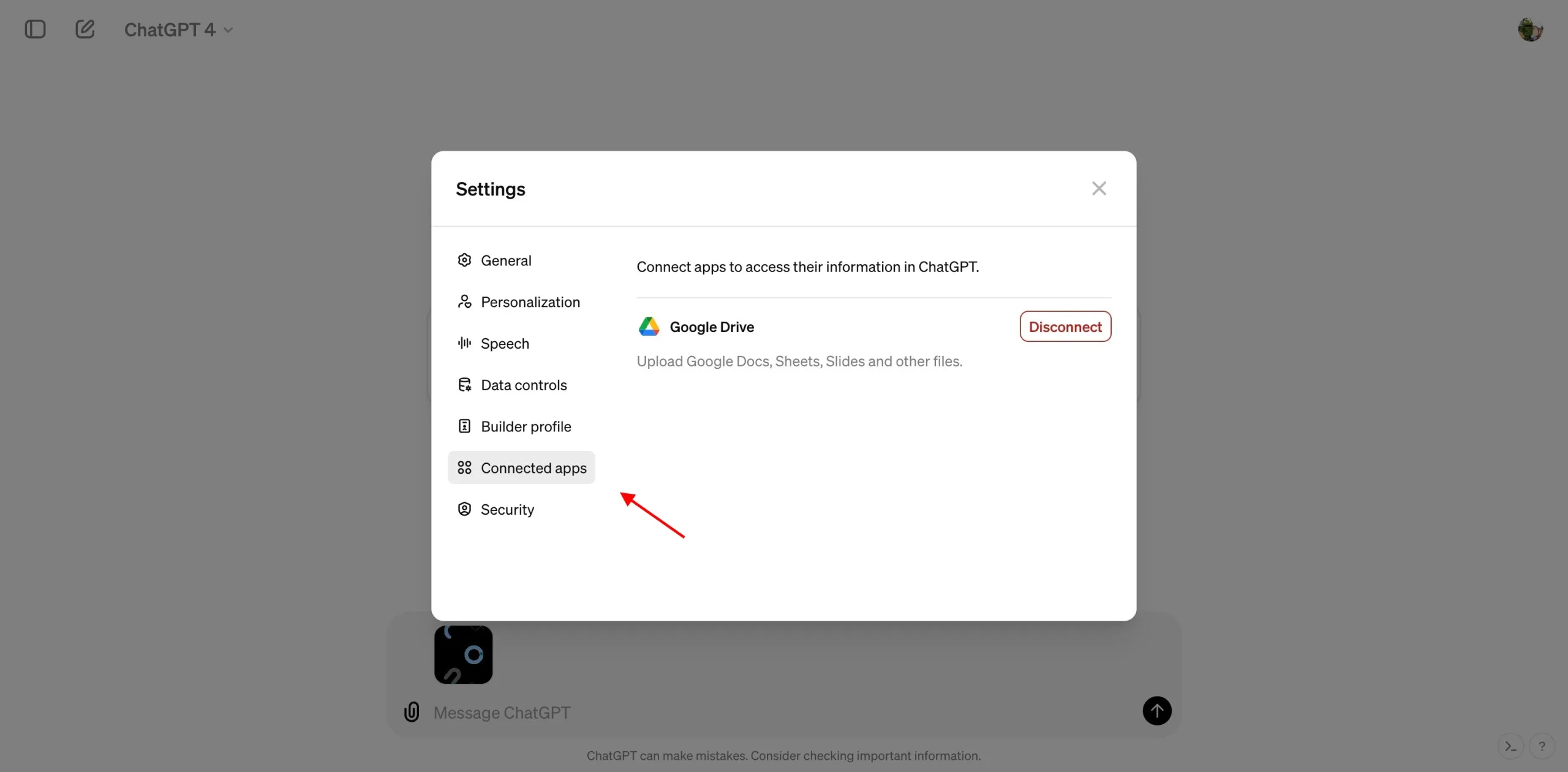 ChatGPT Context Connectors cloud Google Drive 3