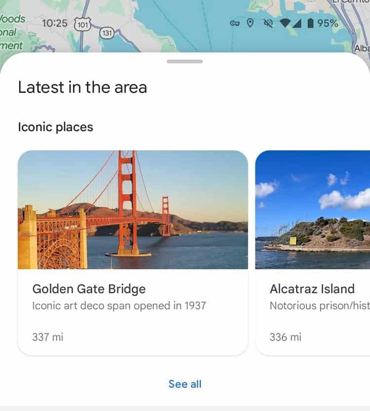 Google Maps fullscreen panels
