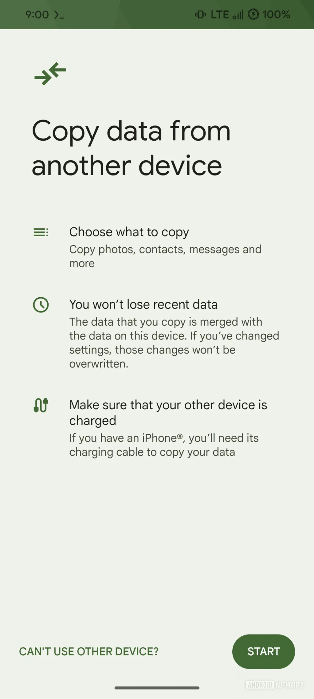 google android faster data transfers restore anytime