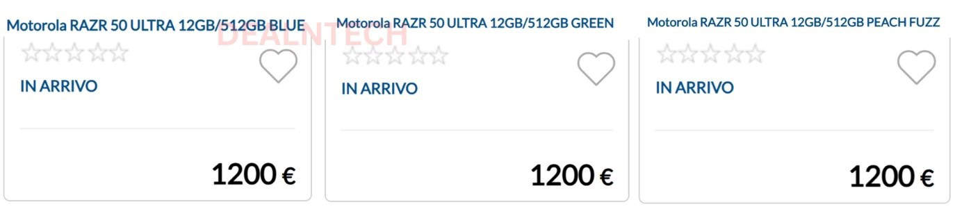 Motorola Razr 50 Ultra price appears in Europe