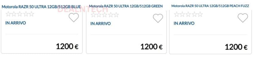 Motorola Razr 50 Ultra leaked price