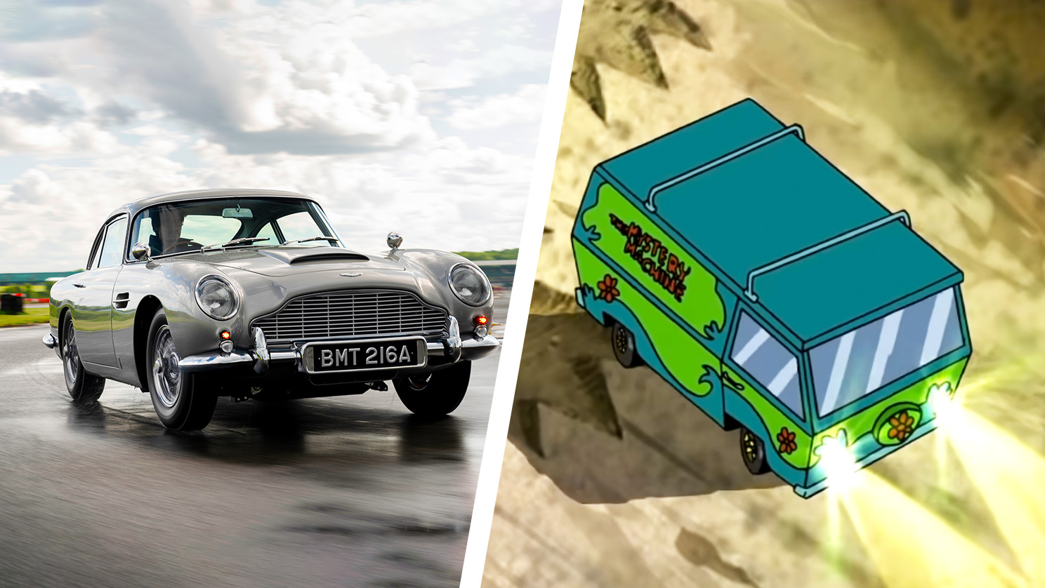 James Bond Aston Martin DB5 and the Scooby Doo Mystery Machine