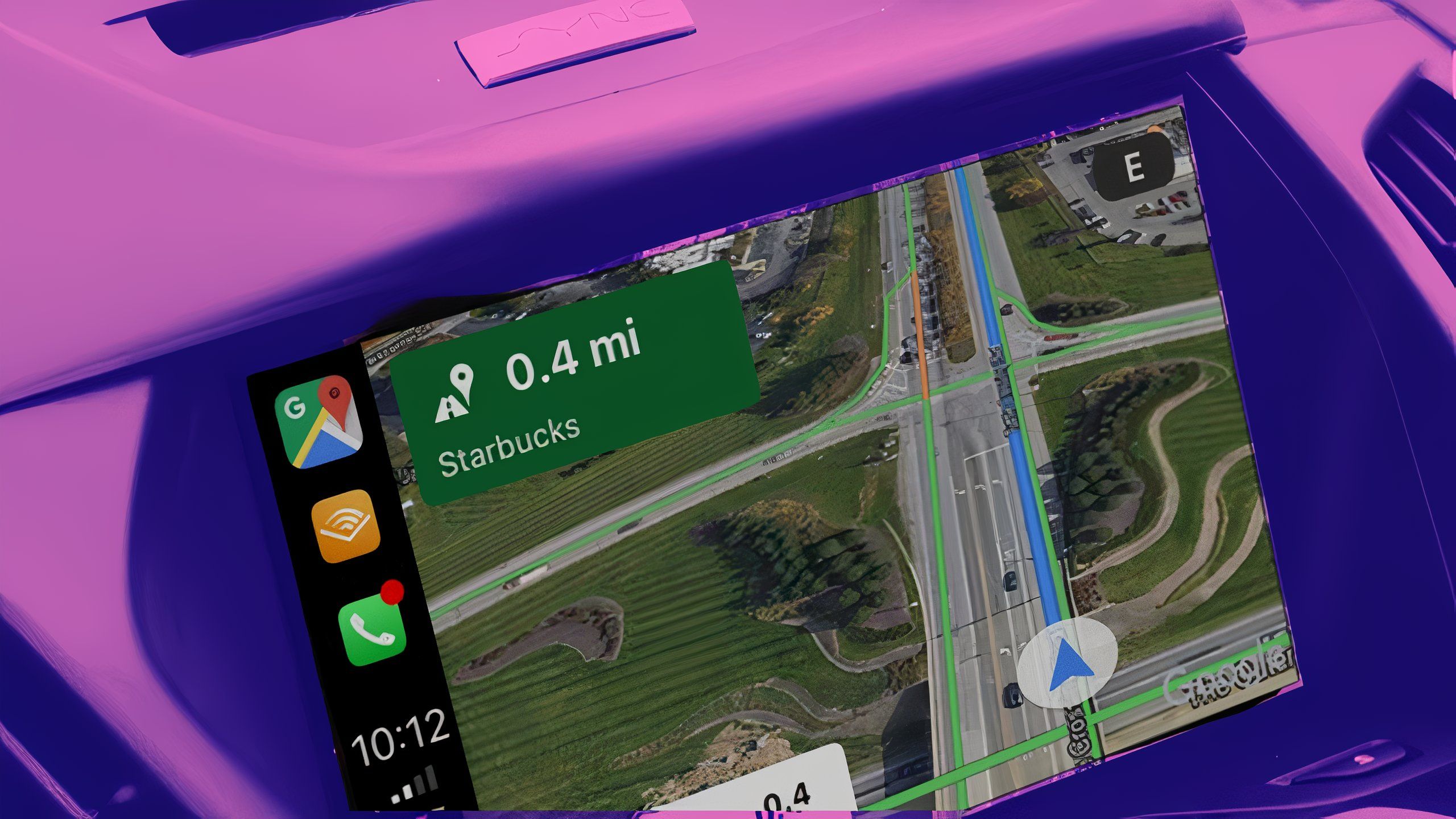 google maps on apple carplay screen