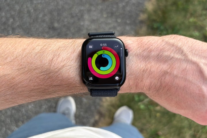 Activity Rings on the Apple Watch Series 10.