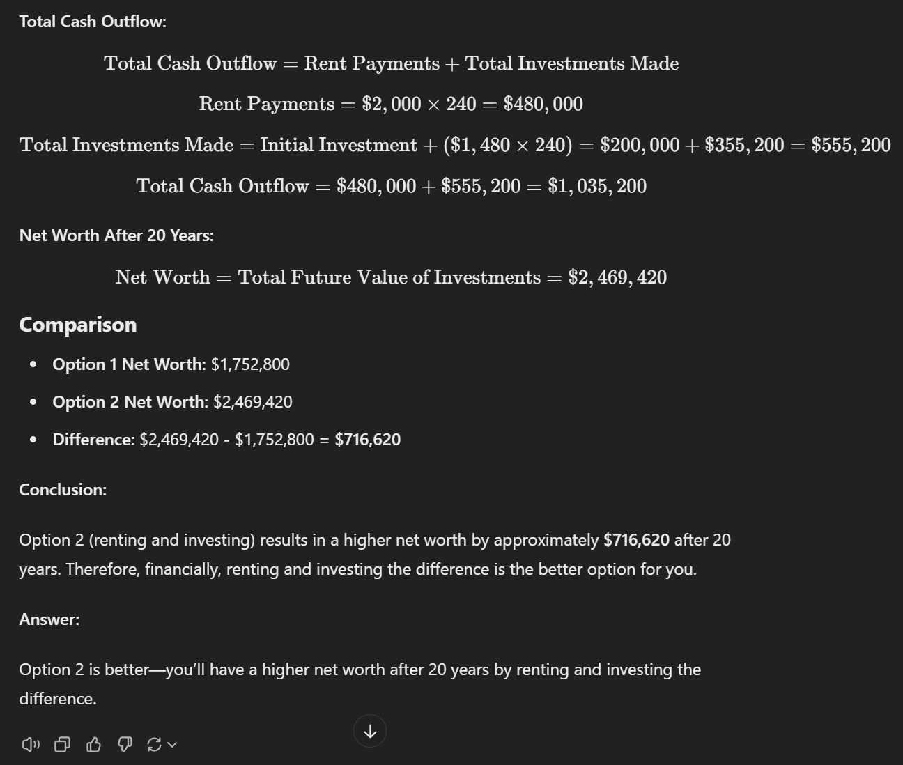 gpt o1 preview buy vs rent house 2