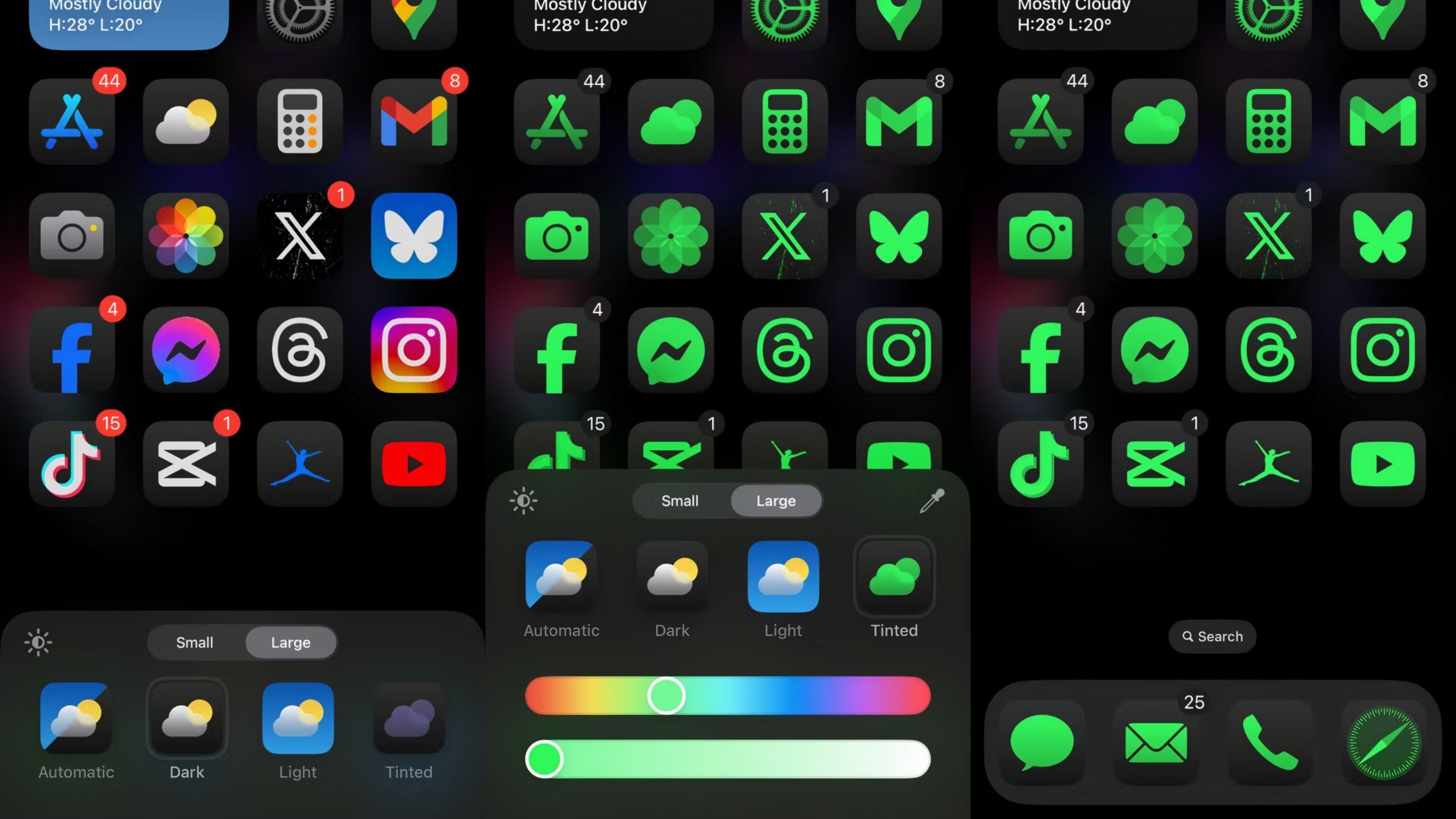 iOS 18 home screen customization options