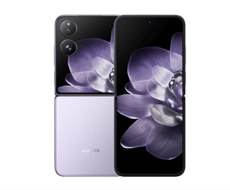 Front and rear view of Xiaomi Mix Flip