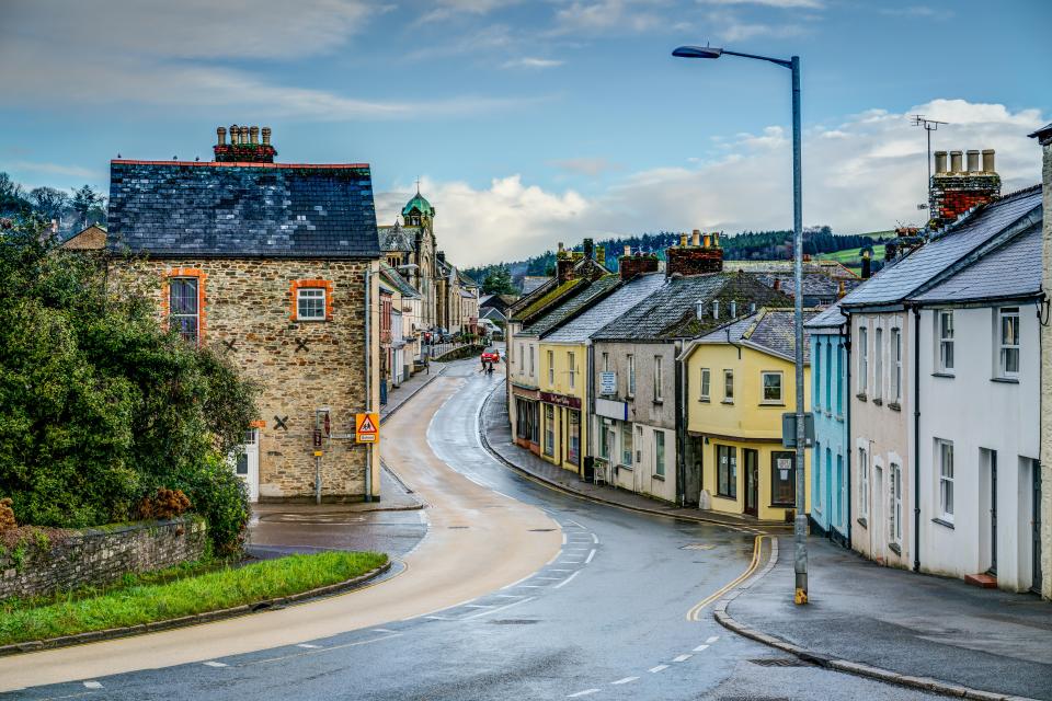 The main A390 into Lostwithiel, Cornwall