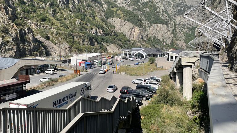 Checkpoint at the Georgian-Russian border