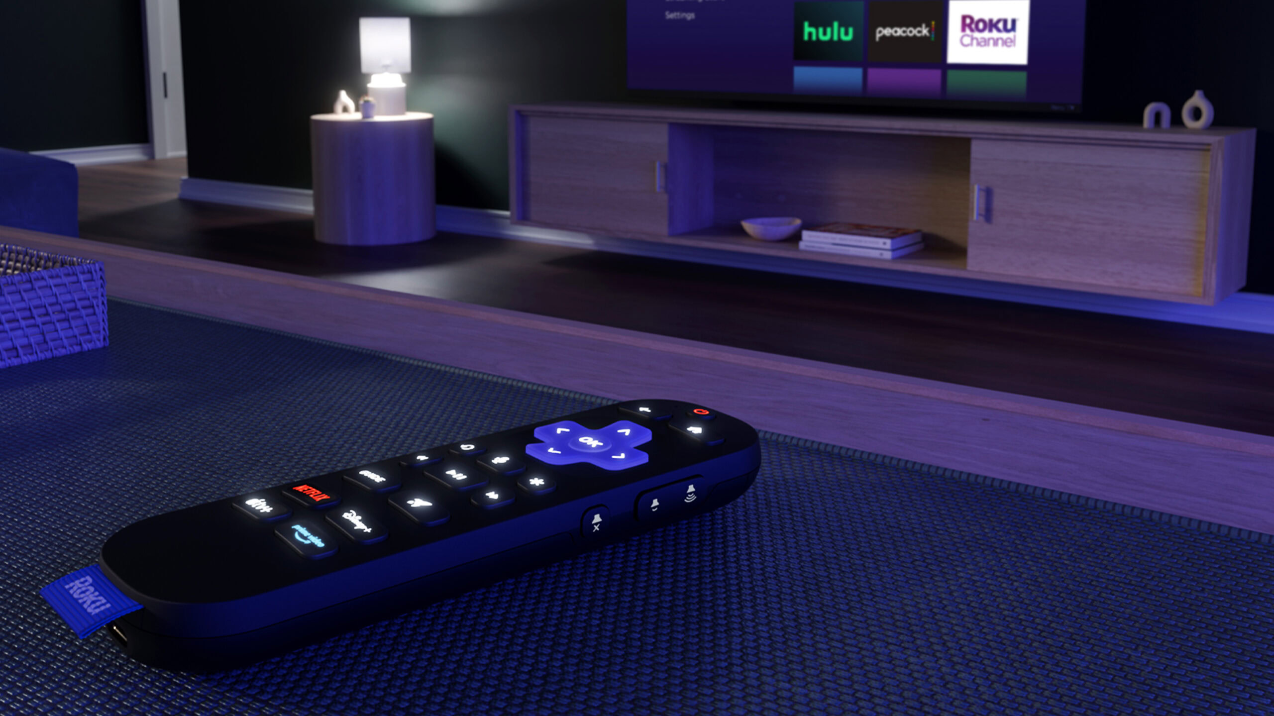 Roku Ultra 2024 remote with backlit keys