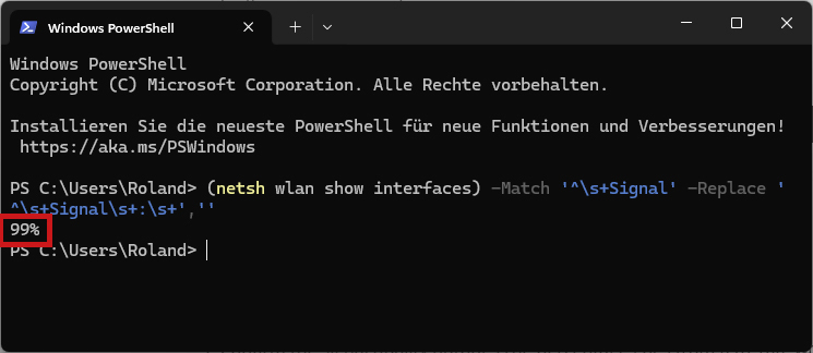 Wi-Fi-Signalstärke Powershell 