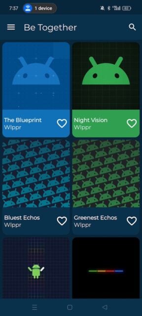 Android logo themed wallpapers on Wlppr app