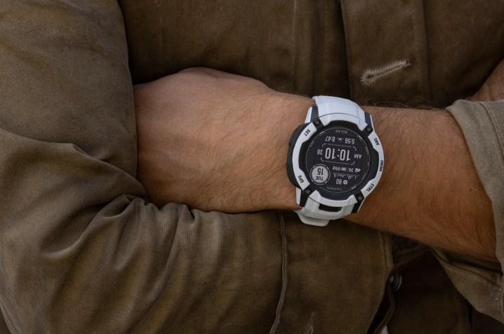 The Garmin Instinct 2X Solar on a person's wrist.