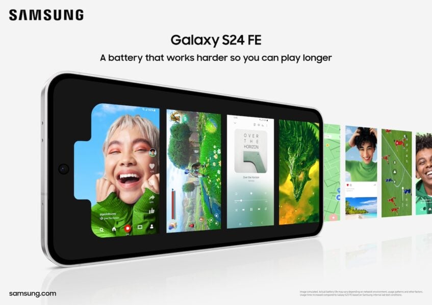 Flyer advertising Galaxy S24 FE battery 