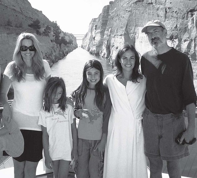 Eve (left) is the youngest of Steve and Laurene's three children together. The couple (pictured on holiday) also shared son Reed (centre) and daughter Erin (right)