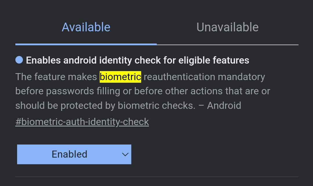 chrome password fill biometrics