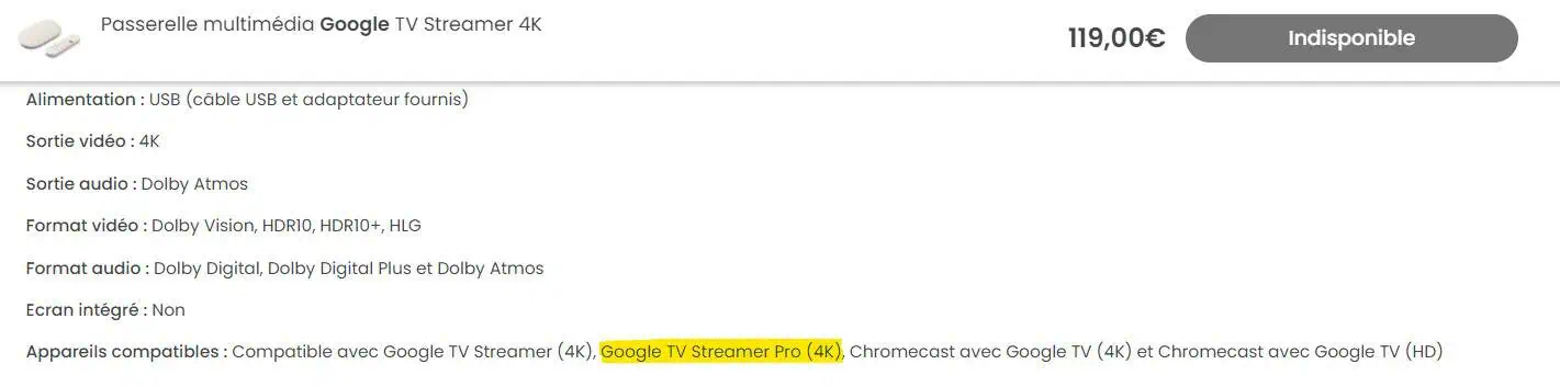 google tv streamer pro mention