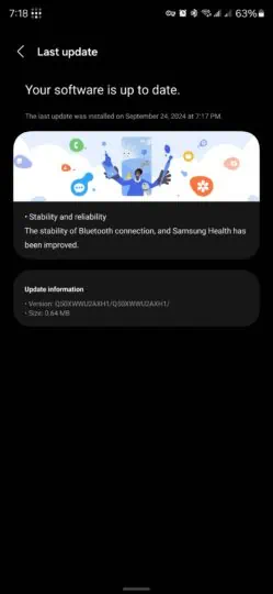 Samsung Galaxy Ring Software Update September 2024