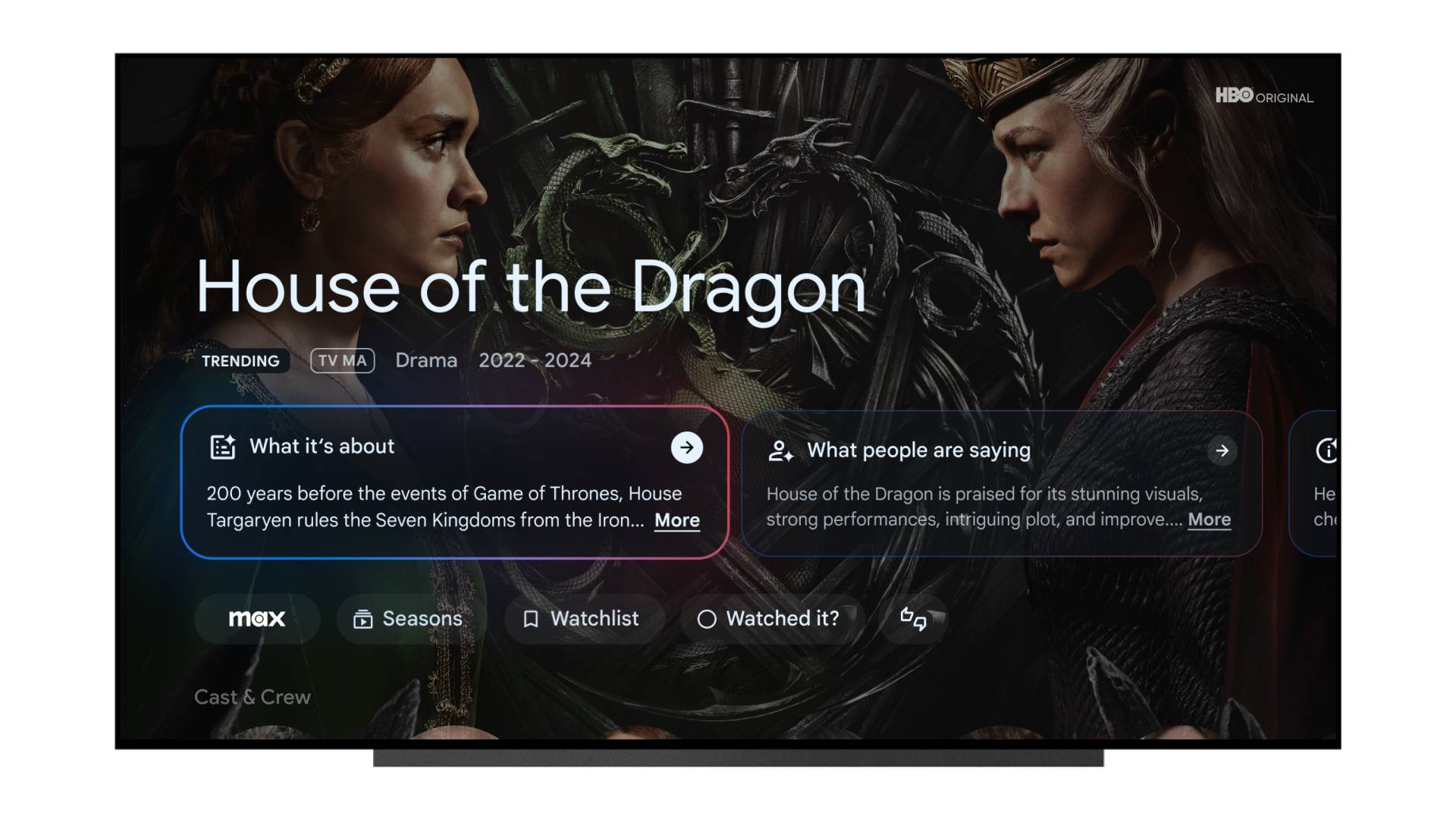 Gemini powered content overview in Google TV