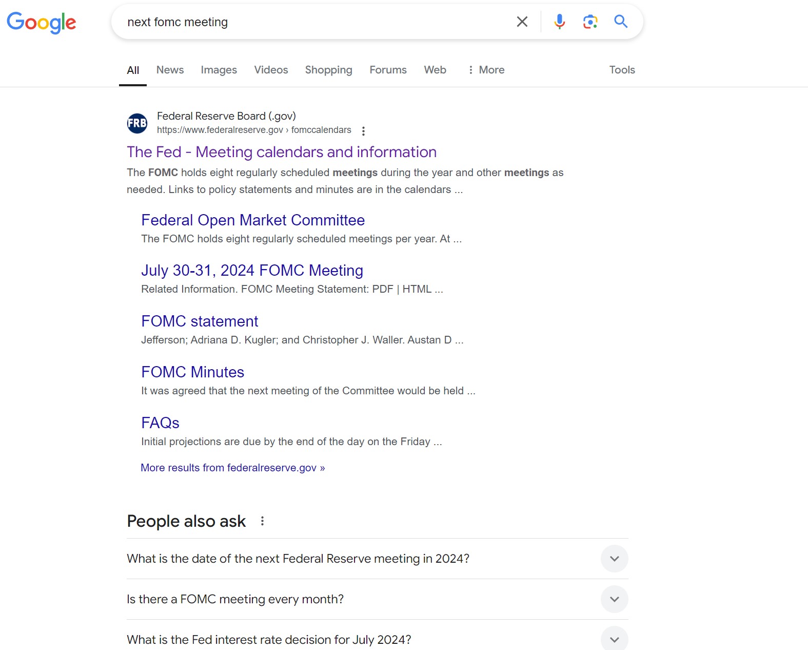 google next fomc meeting