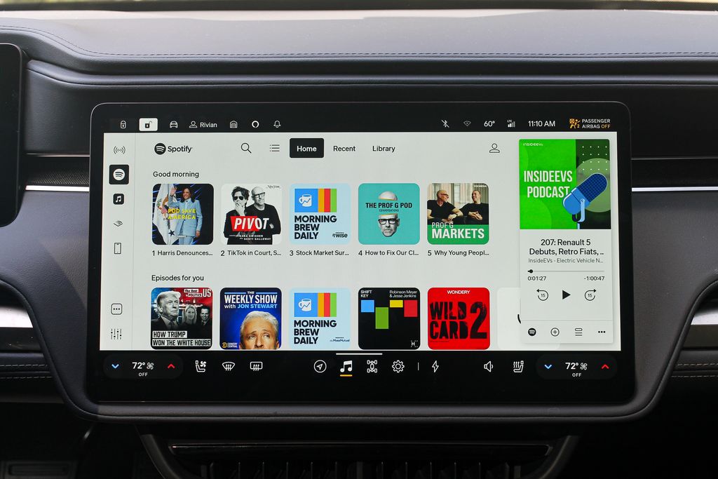 Rivian R1S Infotainment screen