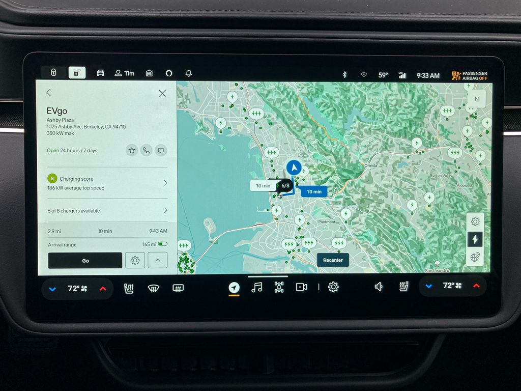 Rivian infotainment charging map