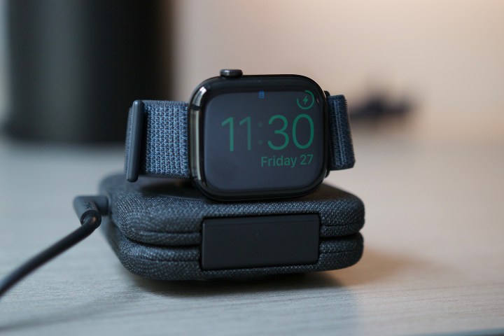 An Apple Watch on Belkin's Travel Pad accessory.