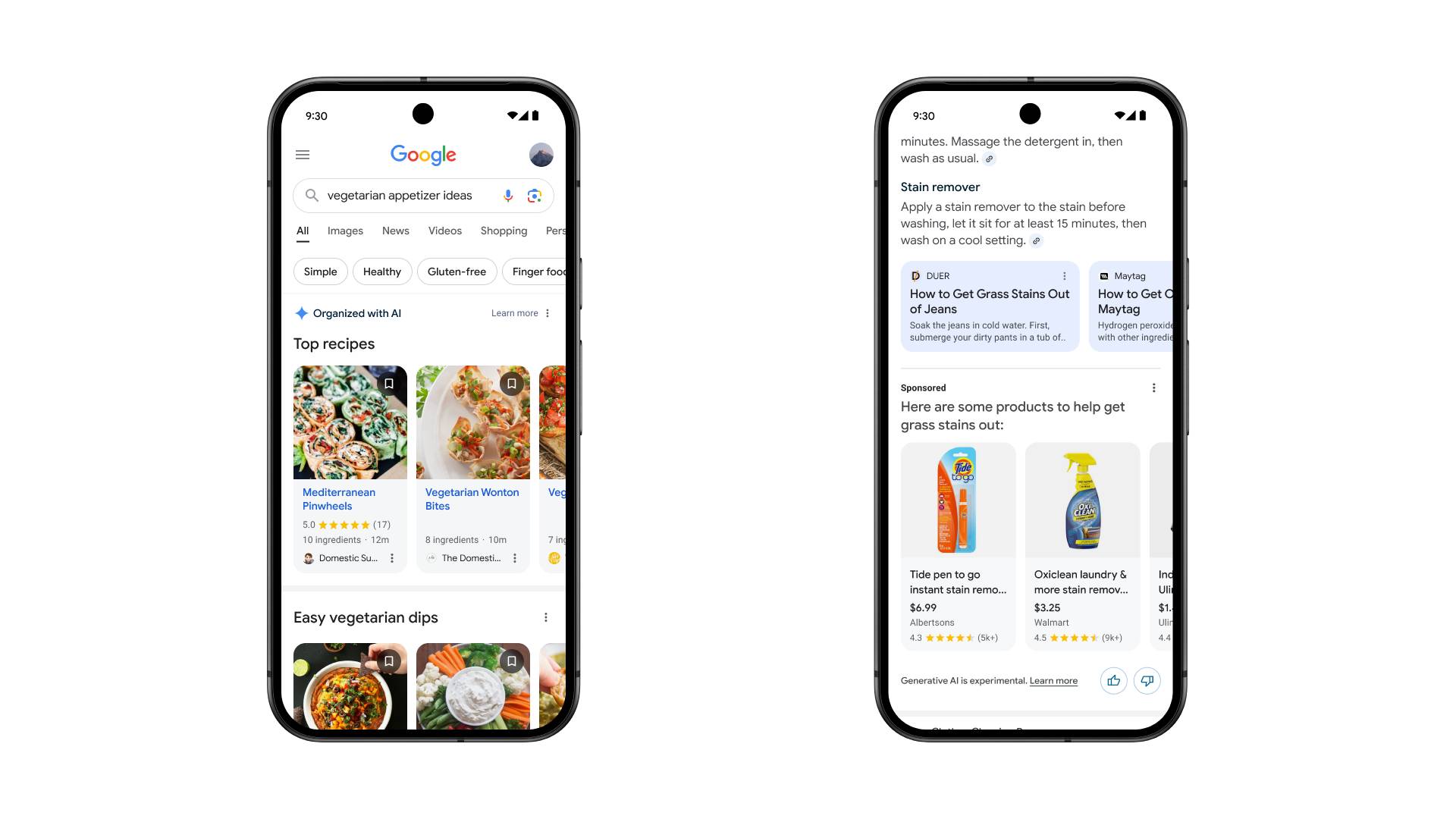 Google Search AI organized results and ads in AI Overviews