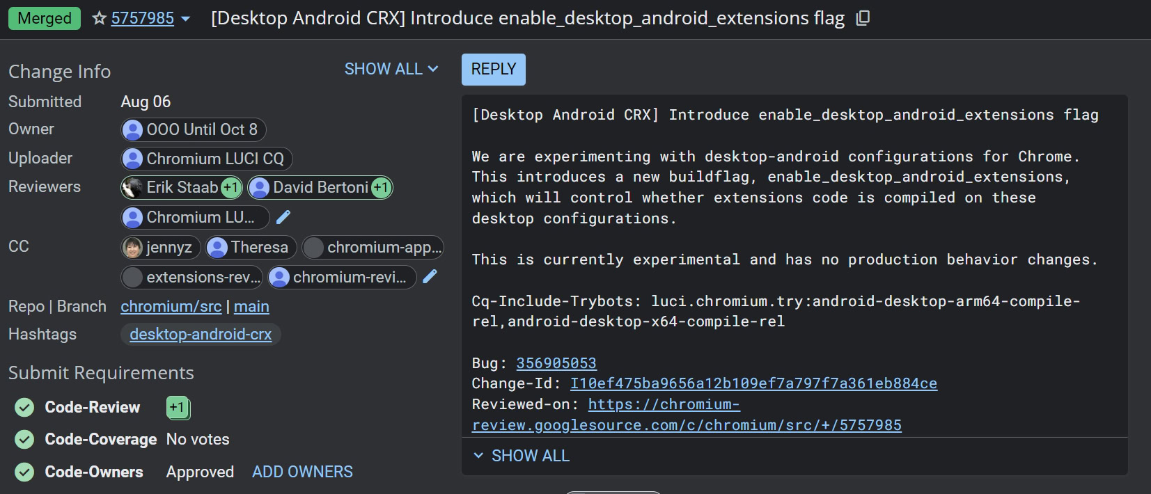 Desktop Android builds for Chrome with extensions support 1