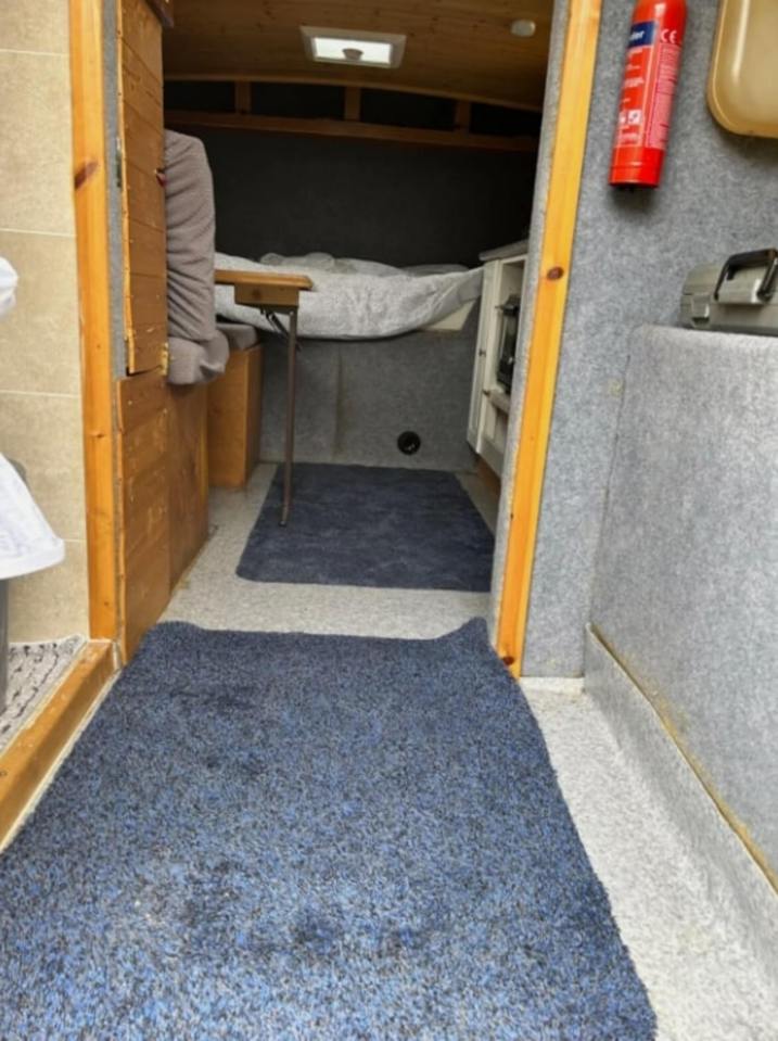 The ex-military truck was converted into a registered motorhome