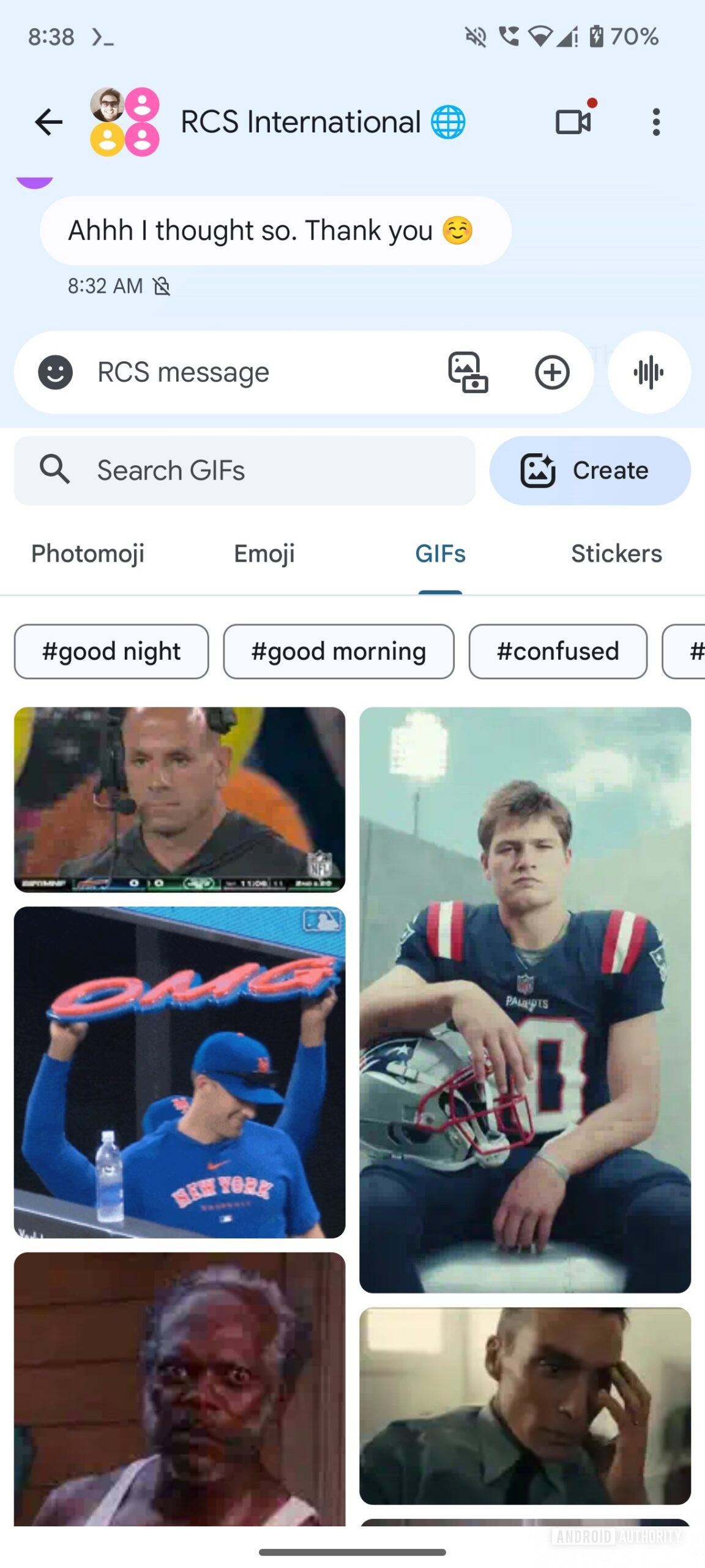 Google Messages GIF view old