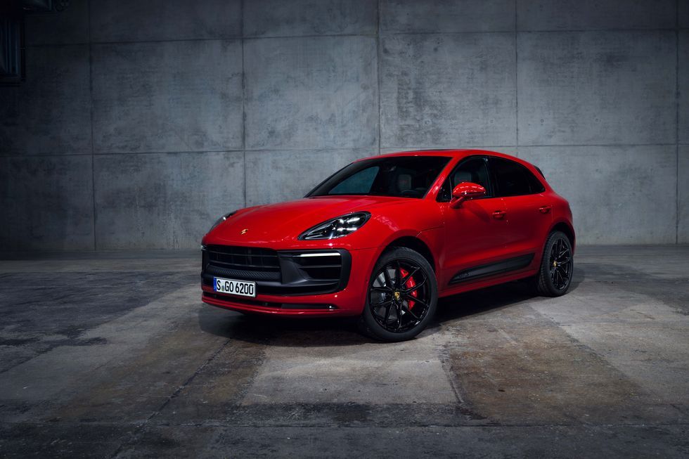 Front 3/4 shot of a 2025 Porsche Macan GTS