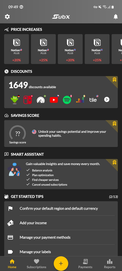 SubX subscription tracker app android 04