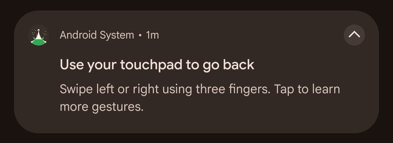 SystemUI notification for touchpad tutorial