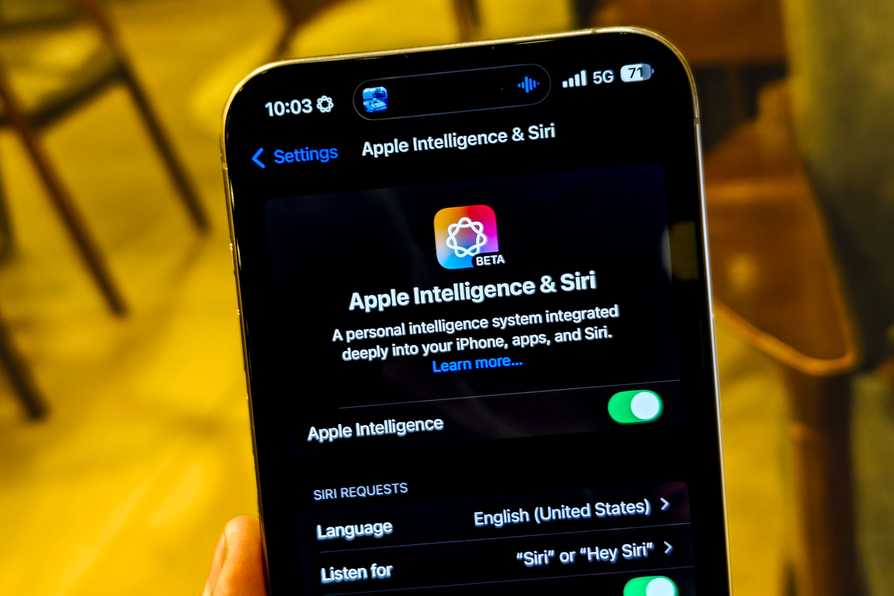 Apple Intelligence on iPhone 15 Pro.