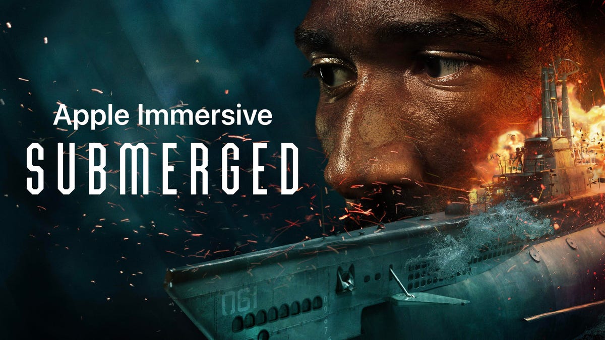 A poster image of Apple's submarine film for Immersive Video, Submerged