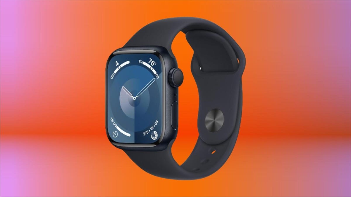 Apple Watch Series 9 on orange background