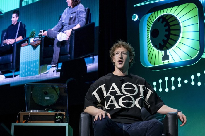 Mark Zuckerberg, chief executive of Facebook owner Meta, during his appearance on the ‘Acquired’ podcast in San Francisco