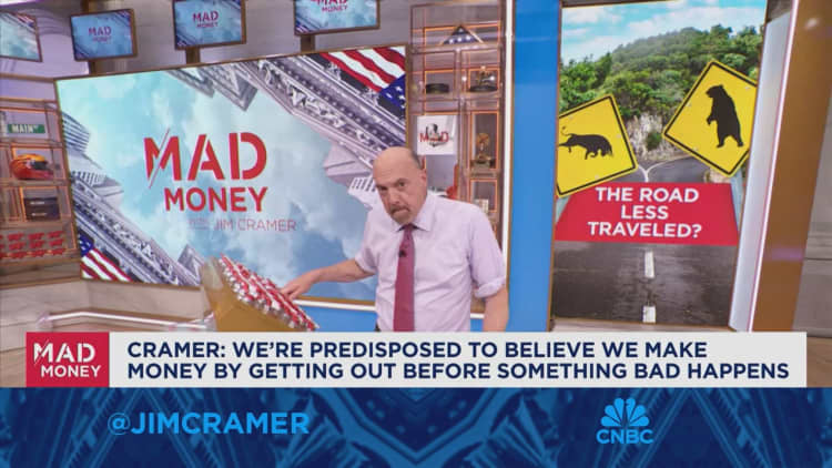 We are made to believe we make money by getting out before something bad happens, says Jim Cramer