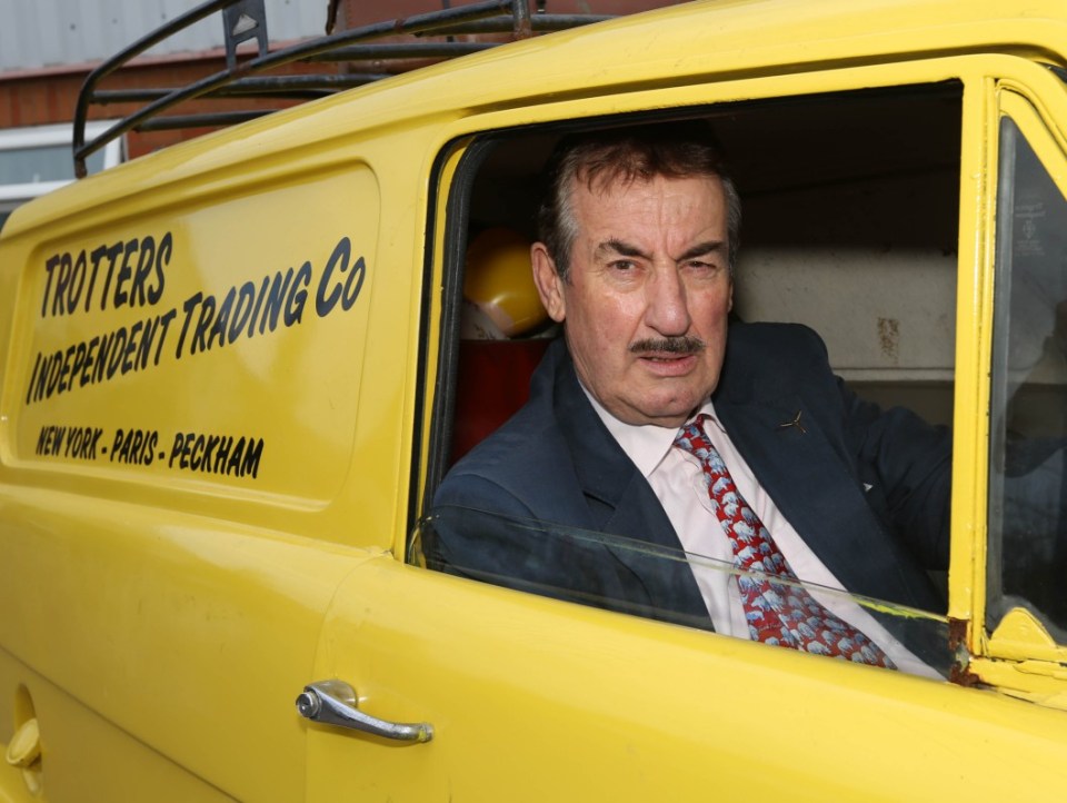 The Reliant Regal is hard to miss with its yellow finishing's and Trotters Independent Trading text on the side