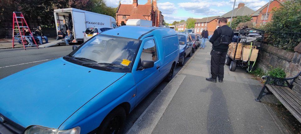 Traffic wardens covered the vintage cars with tickets