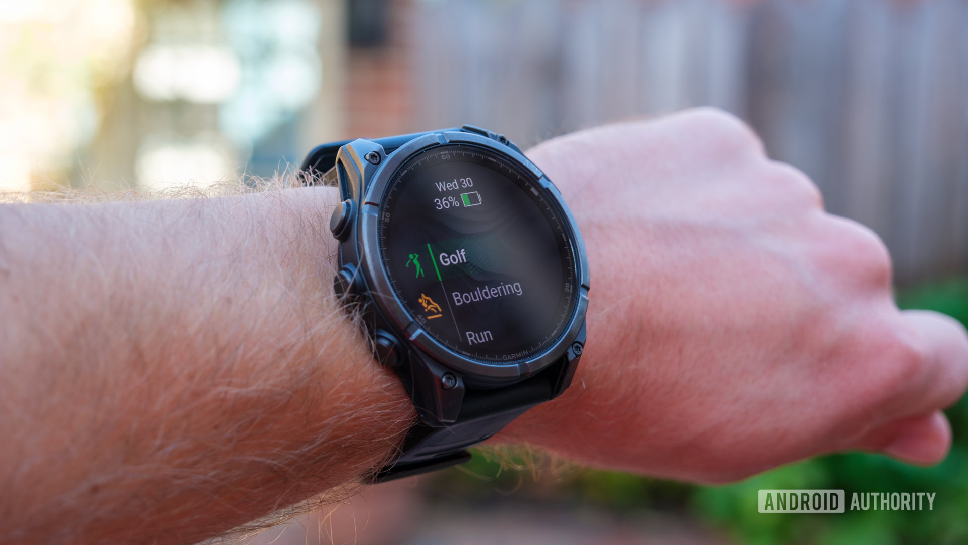 Garmin Fenix 8 AMOLED activity menu