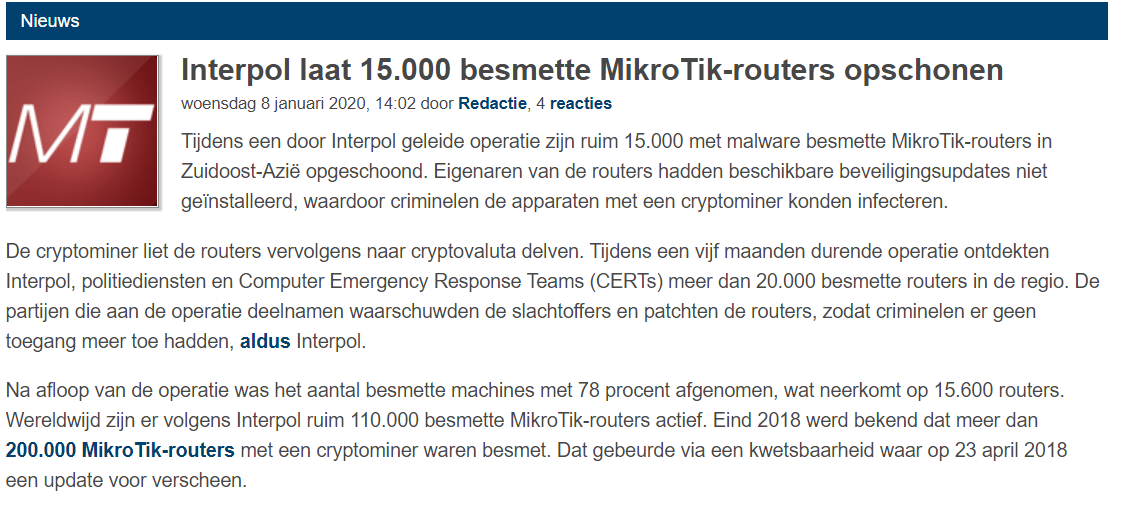 security-mikrotik Mikrotik router beschermen