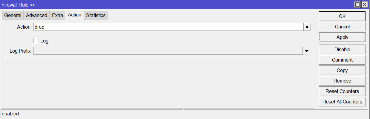 drop Mikrotik firewall filter